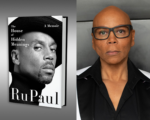 RuPaul - “House of Hidden Meanings” book cover and color author photo