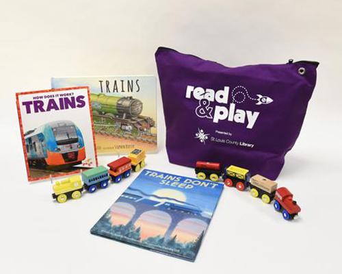 Read & Play Kit with books and toys on trains